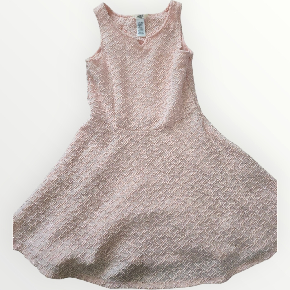 Guess Pink Sparkly V-neck A-line Dress